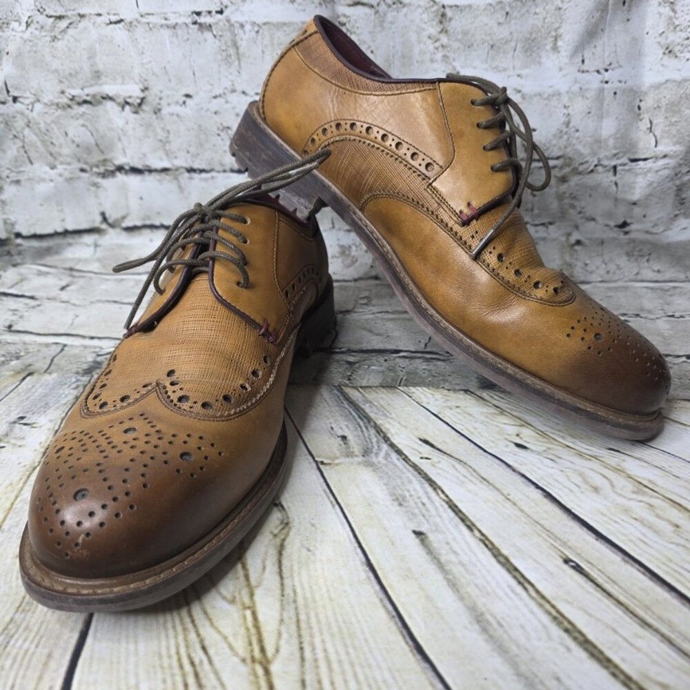 Vintage Foundry Co Men's Brown Leather Derby Oxford Wing Tip Shoes VF1431 Sz 10